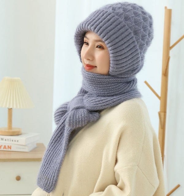 Winter Hot Sale  60% OFF  Integrated Ear Protection Windproof Cap Scarf