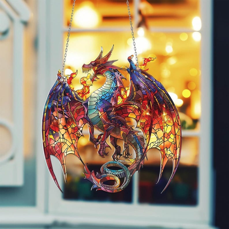 Fantasy Dragon Acrylic Window Hanging