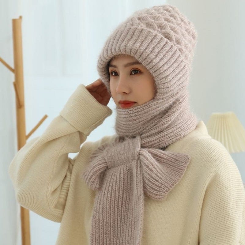 Winter Hot Sale  60% OFF  Integrated Ear Protection Windproof Cap Scarf