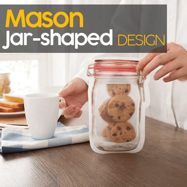 (LAST CHANCE TO GET 70% OFF TODAY) Reusable Mason Bottle Ziplock Bags