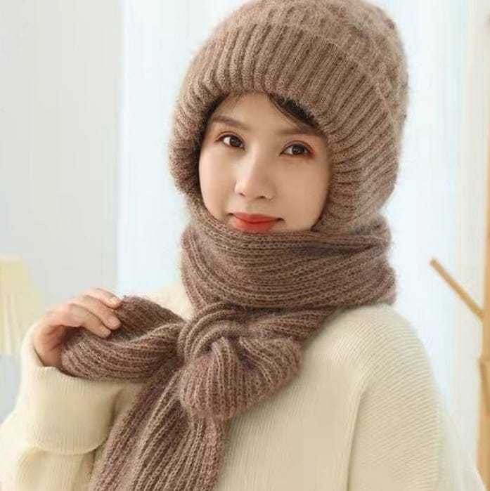 Winter Hot Sale  60% OFF  Integrated Ear Protection Windproof Cap Scarf
