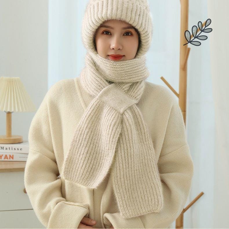 Winter Hot Sale  60% OFF  Integrated Ear Protection Windproof Cap Scarf